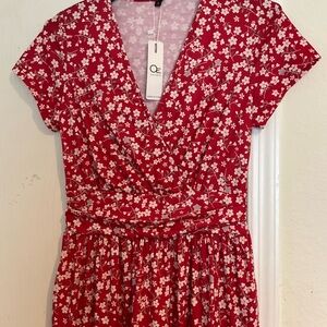 Red Floral Ouges Dress